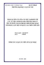 Thẩm quyền của tòa án việt nam đối với các vụ việc kinh doanh, thương mại có yếu tố nước ngoài trong mối tương quan với pháp luật một số quốc gia trên thế giới tt