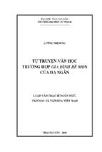 Luận văn tự truyện văn học trường hợp gia đình bé mọn của dạ ngân