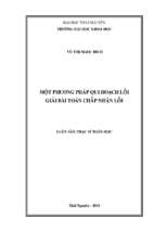 Luận văn một phương pháp qui hoạch lồi giải bài toán chấp nhận lồi