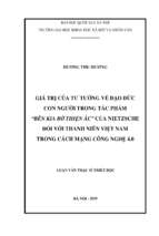 Giá trị của tư tưởng về đạo đức con người trong tác phẩm bên kia bờ thiện ác của nietzsche đối với thanh niên việt nam trong cách mạng công nghệ 4.0​