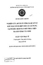 Nghiên cứu, đề xuất công nghệ xử lý khí thải thích hợp cho các lò nung gạch kiểu hoffman đốt trấu trên địa bàn tỉnh tây ninh​