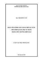 Phân tích tính chất màng phủ kỵ nước cho kính quang học sử dụng trong môi trường biển đảo