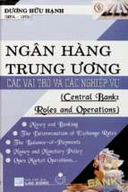 Ngân hàng trung ương các vai trò và các nghiệp vụ