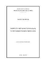 Nghiên cứu chế tạo hạt nano fe3o4@ag và thử nghiệm ứng dụng trong y sinh