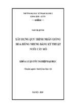 Luận văn xây dựng quy trình nhân giống hoa hồng nhung bằng kỹ thuật nuôi cấy mô​