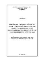 Luận văn nghiên cứu khả năng giải phóng thuốc của vật liệu cellulose nạp neomycin sufate tạo ra từ gluconacetobacter xilinus nuôi cấy trong môi trường nước vo gạo​