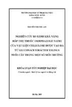 Luận văn nghiên cứu so sánh khả năng hấp thụ thuốc omeprazole natri của vật liệu cellulose được tạo ra từ gluconacetobacter xylinus nuôi cấy trong một số môi trường​