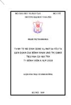 Tình trạng dinh dưỡng và một số yếu tố liên quan của bệnh nhân ung thư đường tiêu hóa có hóa trị tại bệnh viện k năm 2018