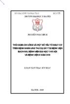 Thói quen ăn uống và một số yếu tố nguy cơ trên bệnh nhân ung thư dạ dày tại bệnh viện bạch mai, bệnh viện đại học y hà nội và bệnh viện k năm 2018