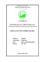 Phát triển sản xuất và tiêu thụ mận tả van tại xã thào chư phìn, huyện si ma cai, tỉnh lào cai (khóa luận tốt nghiệp)