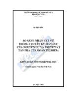 So sánh nhân vật nữ trong truyền kỳ mạn lục của nguyễn dữ và truyền kỳ tân phả của đoàn thị điểm