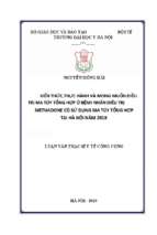 Kiến thức,thực hành và mong muốn điều trị ma túy tổng hợp ở bệnh nhân điều trị methadone có sử dụng ma túy tổng hợp tại hà nội năm 2018