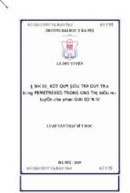 đánh giá kết quả điều trị duy trì bằng pemetrexed trong ung thư biểu mô tuyến của phổi giai đoạn iv