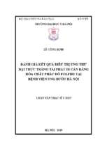 đánh giá kết quả điều trị ung thư đại trực tràng tái phát di căn bằng hóa chất phác đồ folfiri tại bệnh viện ung bướu hà nội