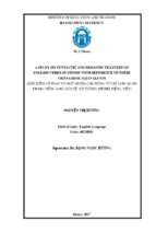 A study on syntactic and semantic features of english verbs of senses with reference to their vietnamese equivalents