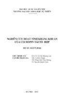 Nghiên cứu hoạt tính kháng khuẩn của cecropin tái tổ hợp