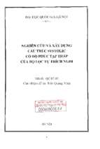 Nghiên cứu và xây dựng cấu trúc systolic có độ phức tạp thấp của bộ lọc tự thích nghi