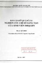 Nghiên cứu chỉ số sáng tạo của sinh viên đhqghn