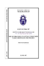 Hiệu quả hoạt động của quỹ đầu tư phát triển và bảo lãnh tín dụng tỉnh vĩnh phúc