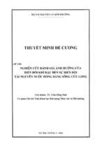 Nghiên cứu đánh giá ảnh hưởng của biến đổi khí hậu đến sự biến đổi tài nguyên nước đồng bằng sông cửu long
