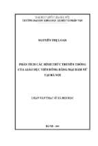 Phân tích các hình thức truyền thông của giáo dục viên đồng đẳng mại dâm nữ tại hà nội