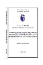 Giải pháp nâng cao chất lượng tín dụng tiêu dùng tại ngân hàng tmcp đầu tư và phát triển việt nam, chi nhánh bắc giang
