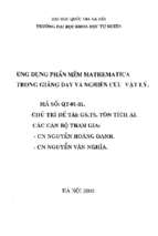 ứng dụng phần mềm mathematica trong giảng dạy và nghiên cứu vật lý