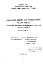 Nghiên cứu truyền siêu âm trong môi trường đất đá