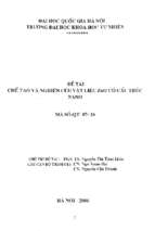 Chế tạo và nghiên cứu vật liệu zno có cấu trúc nano