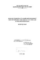 đánh giá ảnh hưởng của sự biến đổi tình hình sử dụng đất đến dòng chảy mặt lưu vực sông lam sử dụng mô hình wetspa