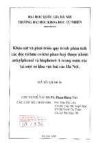 Khảo sát và phát triển quy trình phân tích các độc tố hữu cơ khó phân huỷ thuộc nhóm ankylphenol và bisphenol a trong nước rác tại một số khu vực bãi rác hà nội