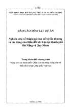 Nghiên cứu về đánh giá tính dễ bị tổn thương và tác động của biến đổi khí hậu tại thành phố đà nẵng và quy nhơn