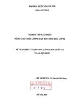 Nghiên cứu giải pháp nâng cao chất lượng dạy học sinh học lớp 12