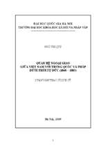 Quan hệ ngoại giao giữa việt nam với trung quốc và pháp dưới thời tự đức (1848 1883)