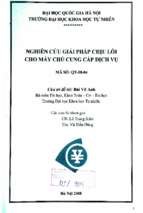Nghiên cứu giải pháp chịu lỗi cho máy chủ cung cấp dịch vụ