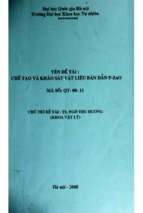 Chế tạo và khảo sát vật liệu bán dẫn p zno