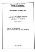 đầu tư nhà nước ở việt nam thực trạng và giải pháp