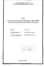 Khảo sát, đánh giá đặc điểm địa hóa môi trường nước dưới đất khu vực nam   đông nam hà nội