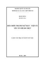đối chiếu thành ngữ hán việt có yếu tố chỉ ẩm thực (luận văn thạc sỹ)