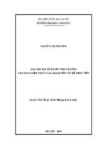 Dạy học đại số ở lớp 9 theo hướng vận dụng kiến thức vào giải quyết vấn đề thực tiễn