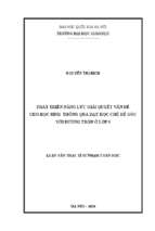 Phát triển năng lực giải quyết vấn đề cho học sinh thông qua dạy học chủ đề góc với đường tròn ở lớp 9