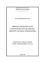 Kiểm soát chi thường xuyên ngân sách nhà nước qua kho bạc nhà nước cẩm giàng, tỉnh hải dương