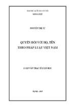 Quyền đối với họ tên theo pháp luật việt nam