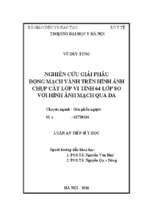 Nghiên cứu giải phẫu động mạch vành trên hình ảnh cắt lớp vi tính 64 lớp, so với hình ảnh chụp mạch qua da