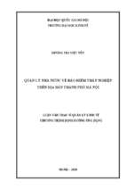 Quản lý nhà nước về bảo hiểm thất nghiệp trên địa bàn thành phố hà nội