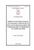 Nghiên cứu đặc điểm lâm sàng, cận lâm sàng và một số yếu tố nguy cơ tắc động mạch phổi cấp ở bệnh nhân đợt cấp bệnh phổi tắc nghẽn mạn tính