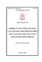 Nghiên cứu đặc điểm lâm sàng, cận lâm sàng, phát hiện đột biến gen và kết quả điều trị cường insulin bẩm sinh ở trẻ em