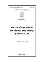 Nghiên cứu điều trị u trung thất bằng phẫu thuật nội soi lồng ngực tại bệnh viện việt đức