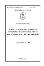 Nghiên cứu sử dụng siêu âm doppler năng lượng sáu khớp trong đánh giá mức độ hoạt động của bệnh viêm khớp dạng thấp