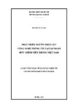 Phát triển nguồn nhân lực công nghệ thông tin tại tập đoàn bưu chính viễn thông việt nam